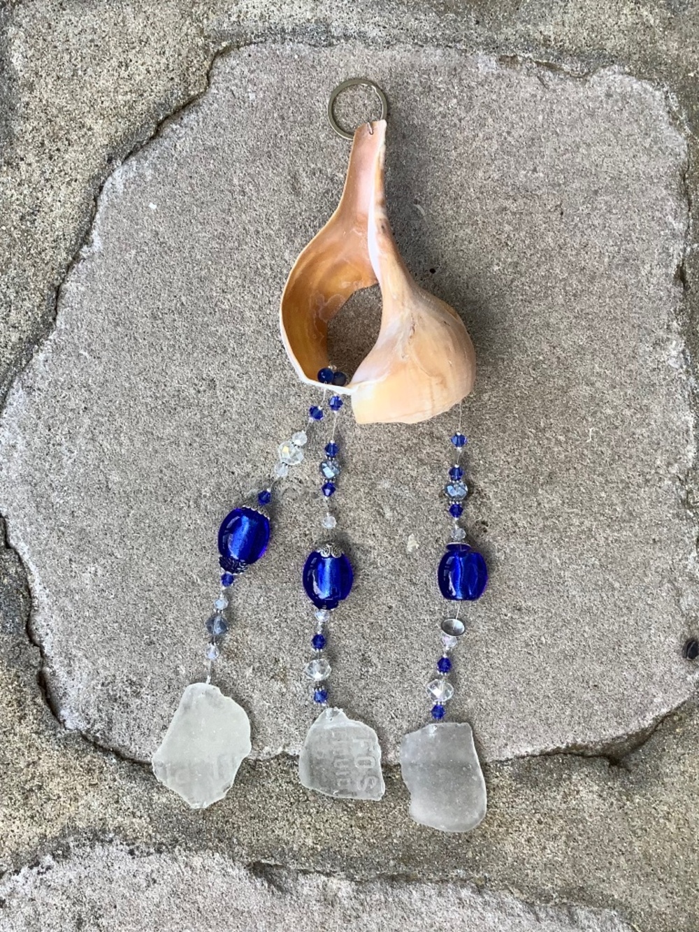 Seashell and seaglass windchime/suncatcher
